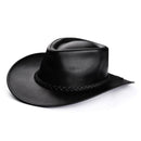 Black Outback Hat Shapeable into Leather Cowboy Hat Durable Leather Hats for Men | Western hat | Western Hats for Men and Women