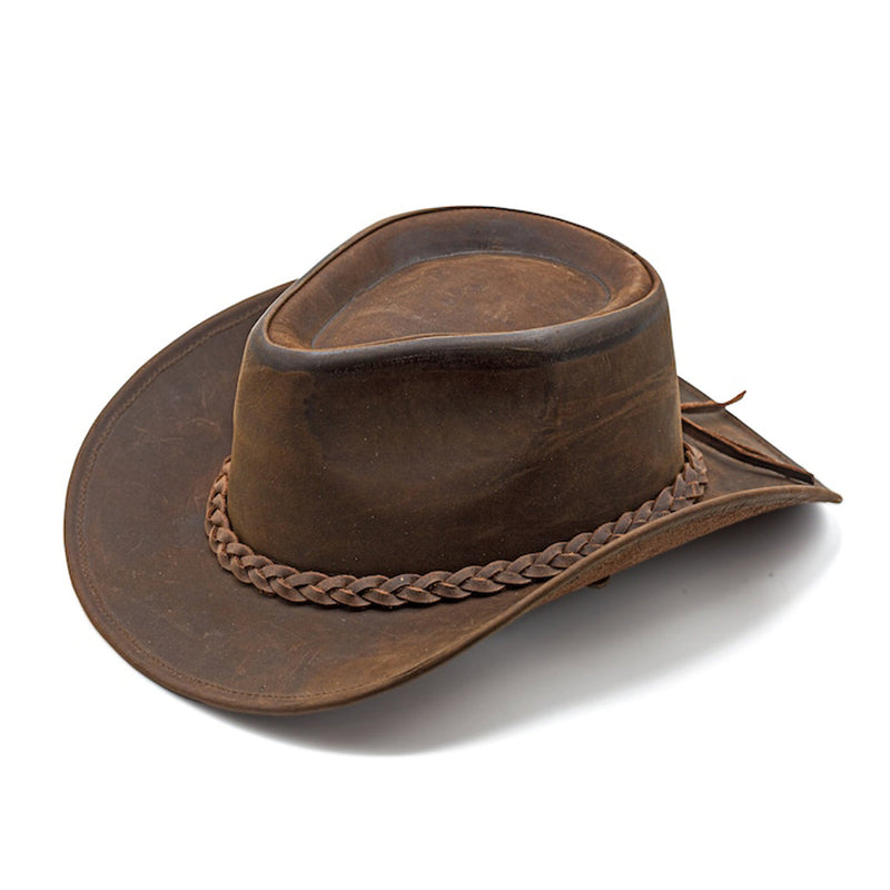 Brown Outback Hat Shapeable into Leather Cowboy Hat Durable Leather Hats for Men | Western hat | Western Hats for Men and Women