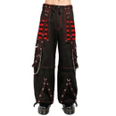 handmade black & red Electro bondage rave men gothic cyber chain goth jeans punk rock pant trouser and short baggy style