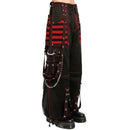 handmade black & red Electro bondage rave men gothic cyber chain goth jeans punk rock pant trouser and short baggy style