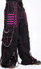 Handmade black & Purple Electro bondage rave men gothic cyber chain goth jeans punk rock pant trouser and short