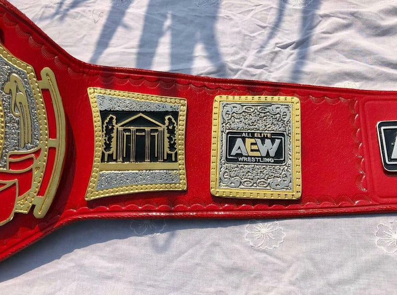 AEW TNT Red Wrestling Championship Replica Title Adult Size Brass Belt 2mm