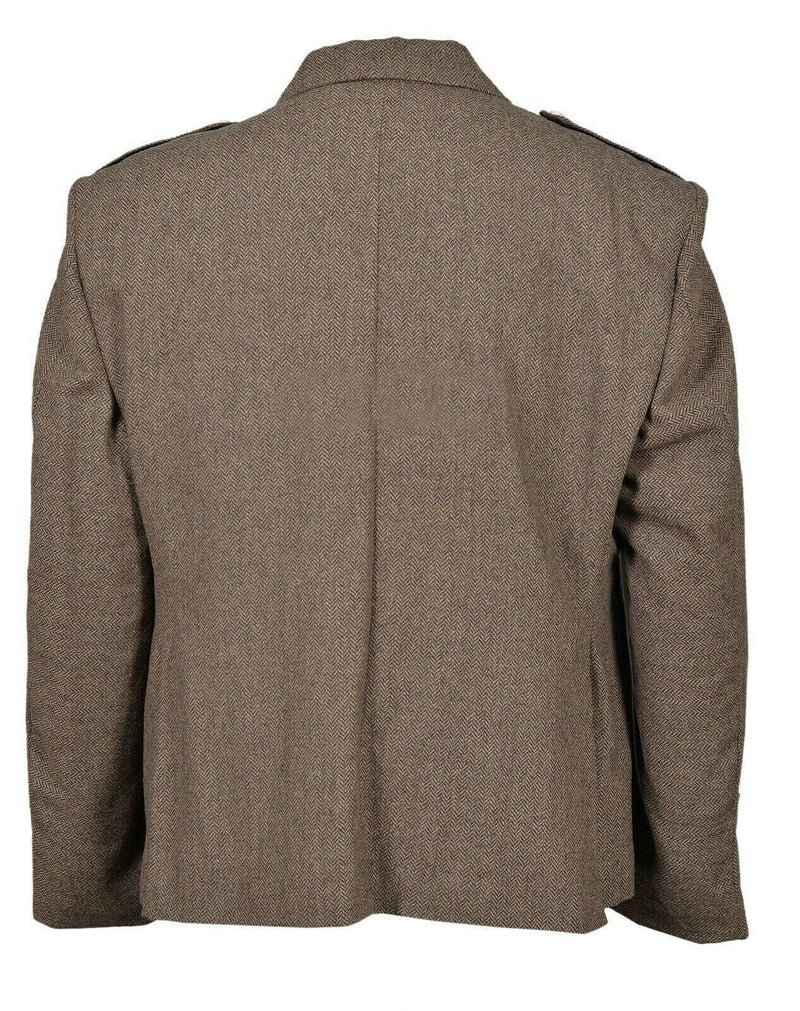 Men's Scottish Handmade Brown Tweed Wool Argyle Kilt Jacket With Vest Wedding Kilt Jacket For Men