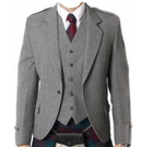Grey Handmade Wool Argyle Kilt Jacket With Waistcoat Scottish Wedding Kilt Jacket For Men | Chest 34" to 54 Inch